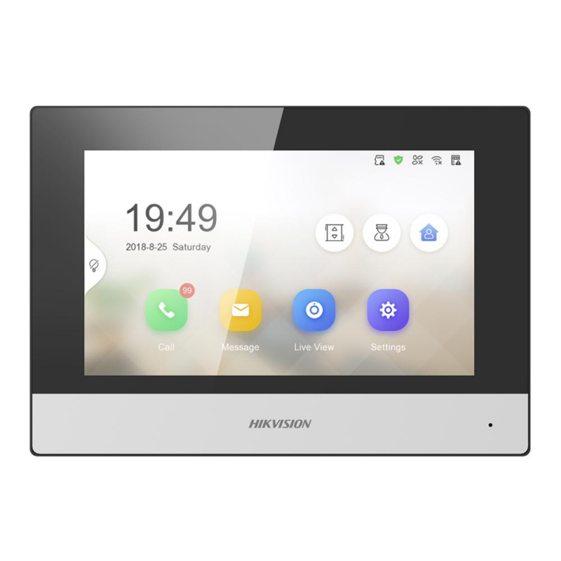 Módulo Interno Vídeo Porteiro IP Wi-Fi DS-KH6320-WTE1 Touchscreen 7" Hikvision