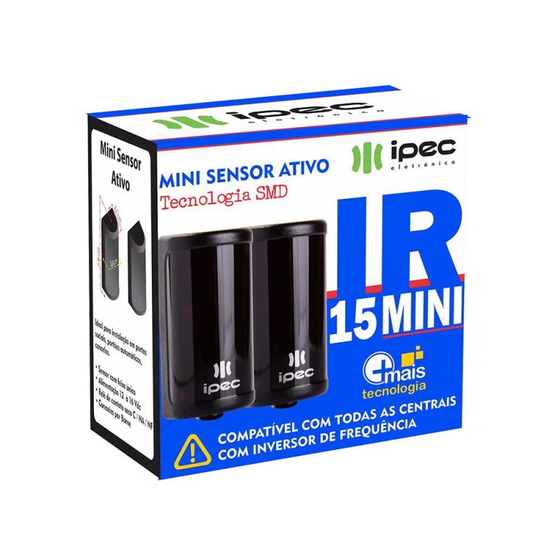 Sensor Ativo De Barreira Ipec Ir 15 Mini Feixe Simples Ipec