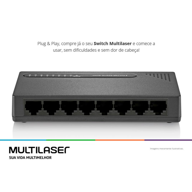 Switch 8 Portas Multilaser RE118